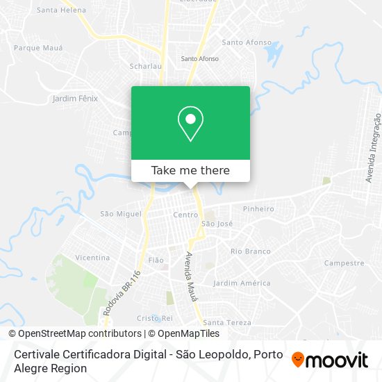 Mapa Certivale Certificadora Digital - São Leopoldo