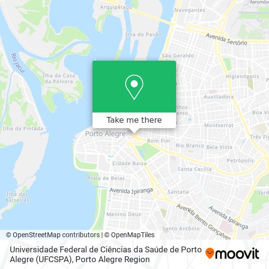 Mapa Universidade Federal de Ciências da Saúde de Porto Alegre  (UFCSPA)