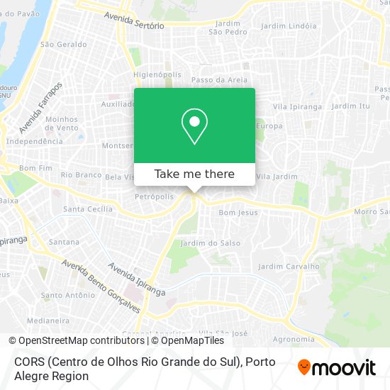 Mapa CORS (Centro de Olhos Rio Grande do Sul)