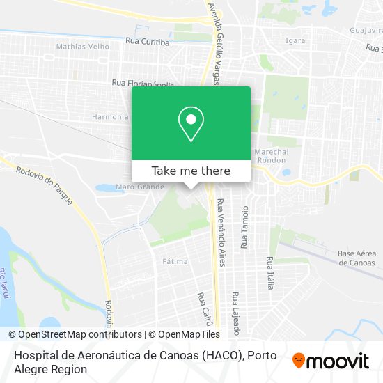 How to get to Hospital de Aeron utica de Canoas HACO by Bus or