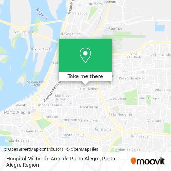 Mapa Hospital Militar de Área de Porto Alegre