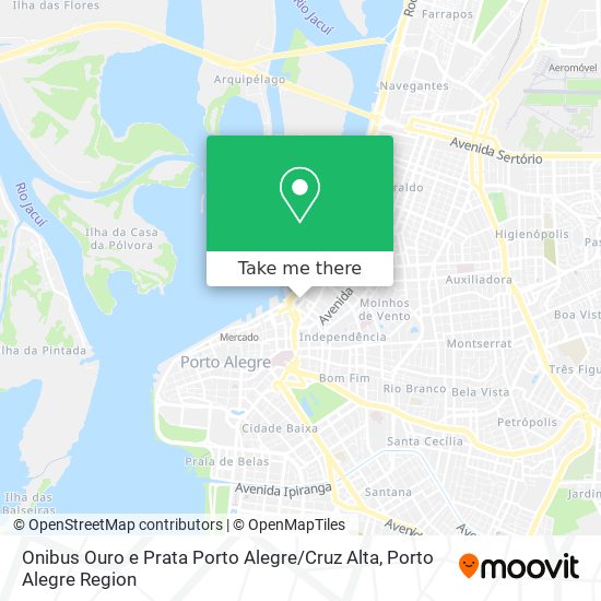 Mapa Onibus Ouro e Prata Porto Alegre / Cruz Alta