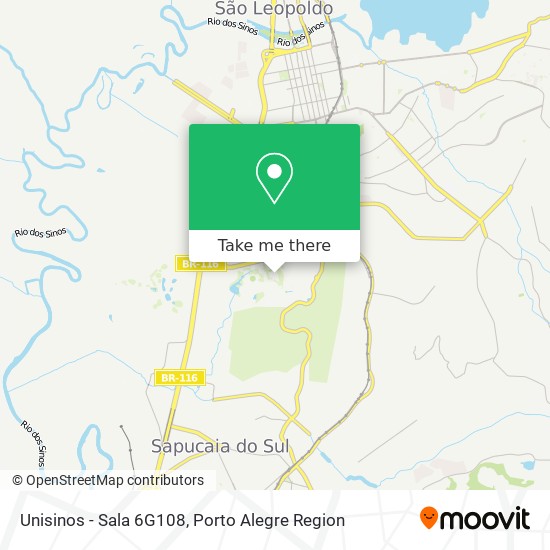 Unisinos - Sala 6G108 map