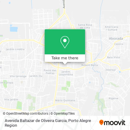 Mapa Avenida Baltazar de Oliveira Garcia
