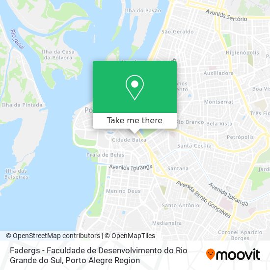 Mapa Fadergs - Faculdade de Desenvolvimento do Rio Grande do Sul