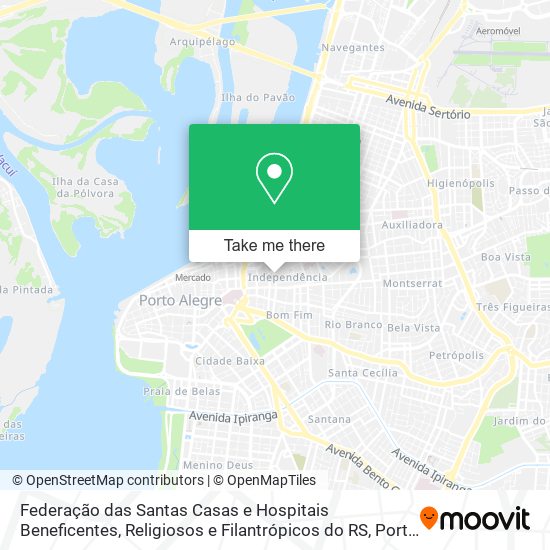 Mapa Federação das Santas Casas e Hospitais Beneficentes, Religiosos e Filantrópicos do RS