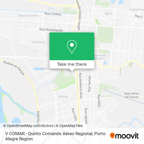 V COMAR - Quinto Comando Aéreo Regional map