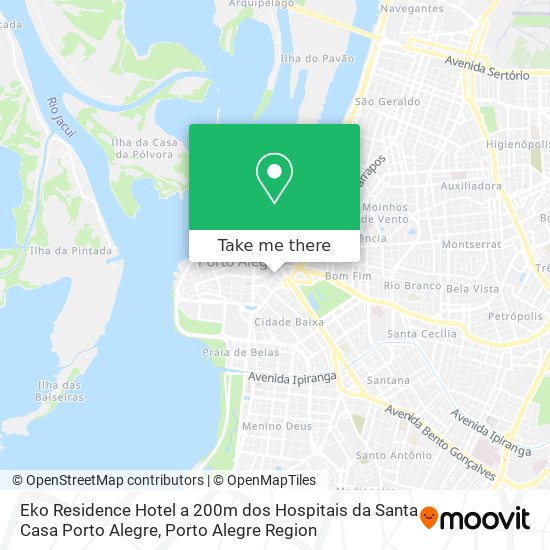 Mapa Eko Residence Hotel a 200m dos Hospitais da Santa Casa Porto Alegre