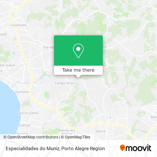 Especialidades do Muniz map
