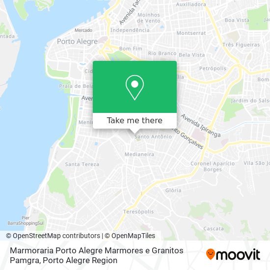 Mapa Marmoraria Porto Alegre Marmores e Granitos Pamgra