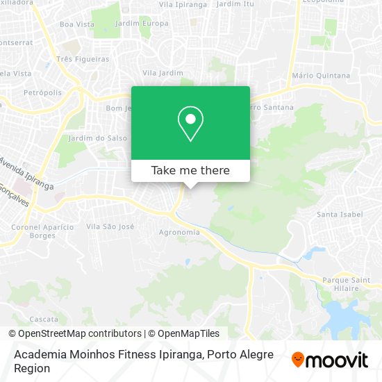 Mapa Academia Moinhos Fitness Ipiranga