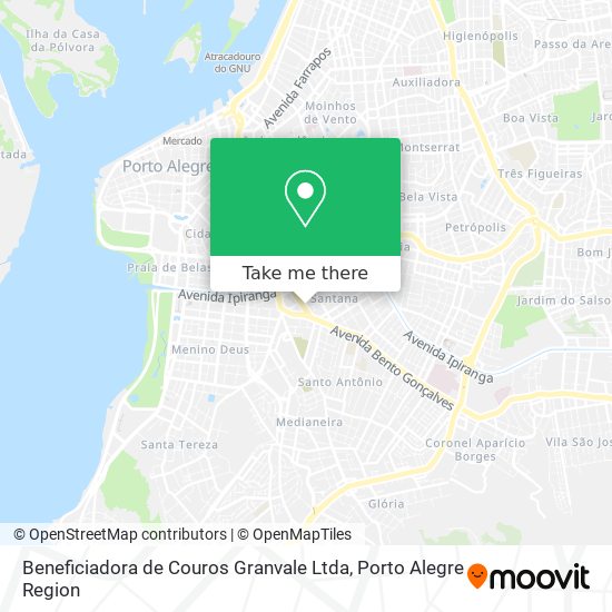 Mapa Beneficiadora de Couros Granvale Ltda