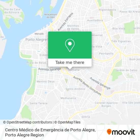 Mapa Centro Médico de Emergência de Porto Alegre