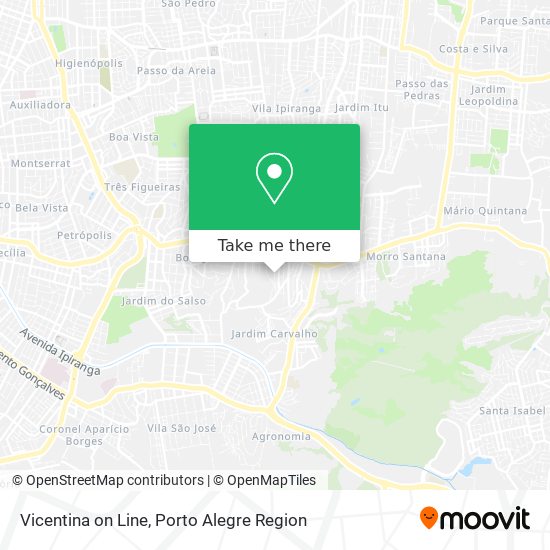 Vicentina on Line map