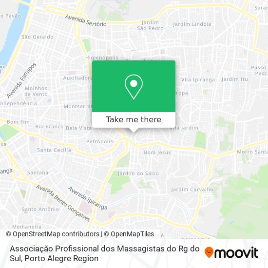 Mapa Associação Profissional dos Massagistas do Rg do Sul