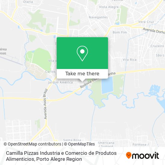 Camilla Pizzas Industria e Comercio de Produtos Alimenticios map