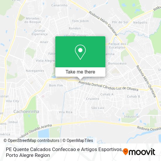 PE Quente Calcados Confeccao e Artigos Esportivos map