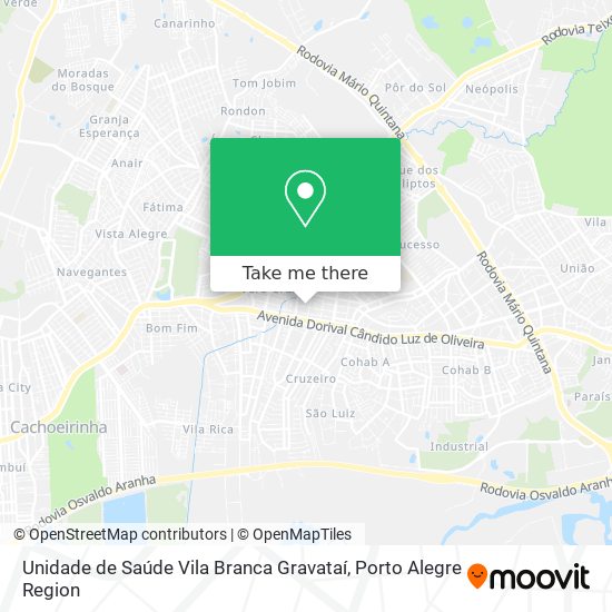 Mapa Unidade de Saúde Vila Branca Gravataí