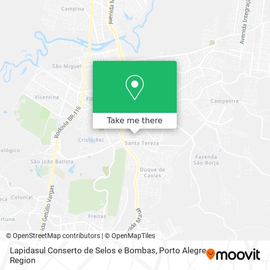 Mapa Lapidasul Conserto de Selos e Bombas