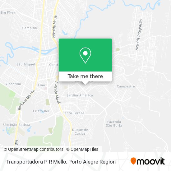 Mapa Transportadora P R Mello