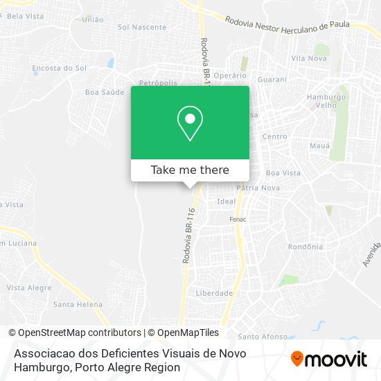 Mapa Associacao dos Deficientes Visuais de Novo Hamburgo