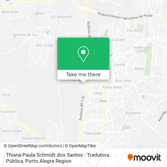 Mapa Thiana Paula Schmidt dos Santos - Tradutora Pública