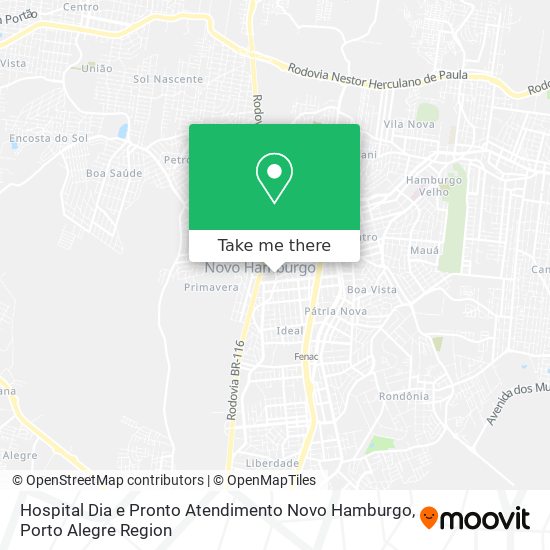 Mapa Hospital Dia e Pronto Atendimento Novo Hamburgo