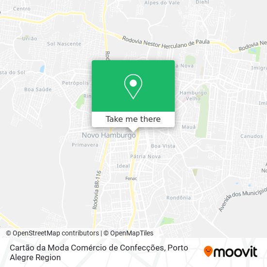 Cartão da Moda Comércio de Confecções map