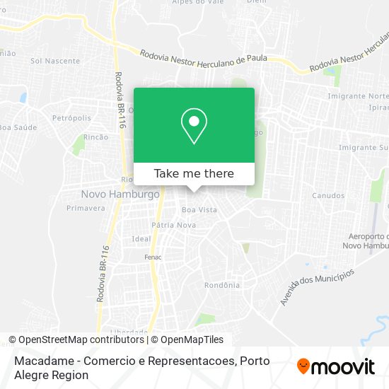 Macadame - Comercio e Representacoes map