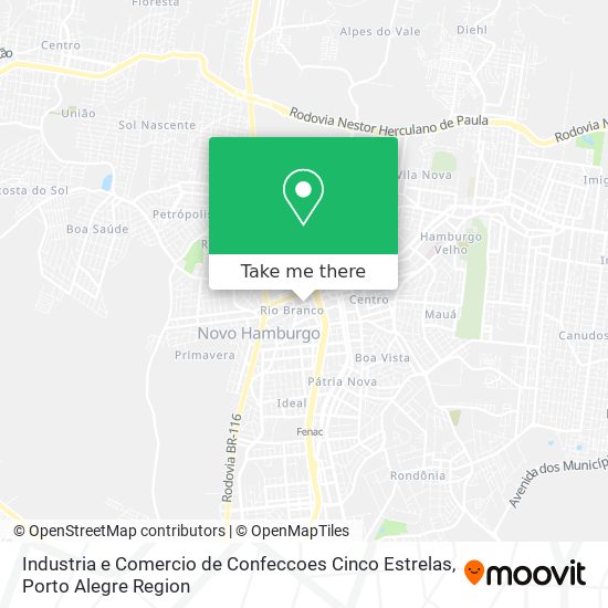 Mapa Industria e Comercio de Confeccoes Cinco Estrelas