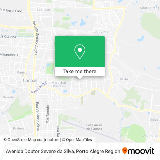 Mapa Avenida Doutor Severo da Silva