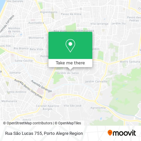 Mapa Rua São Lucas 755