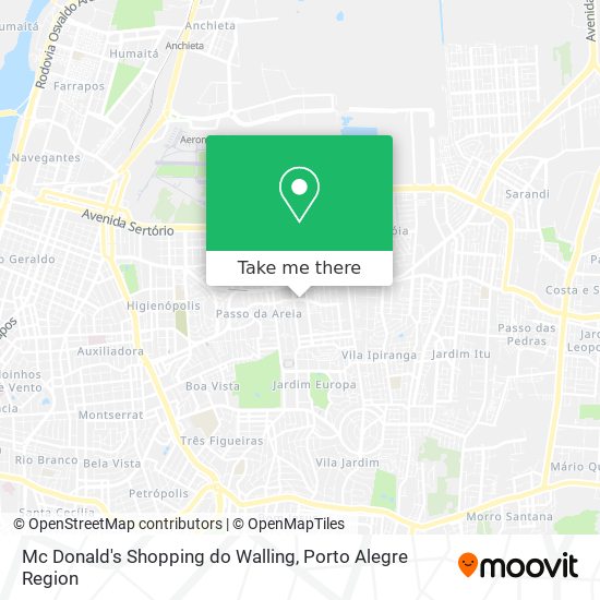 Mapa Mc Donald's Shopping do Walling