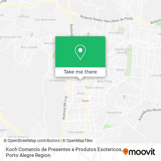 Mapa Koch Comercio de Presentes e Produtos Esotericos