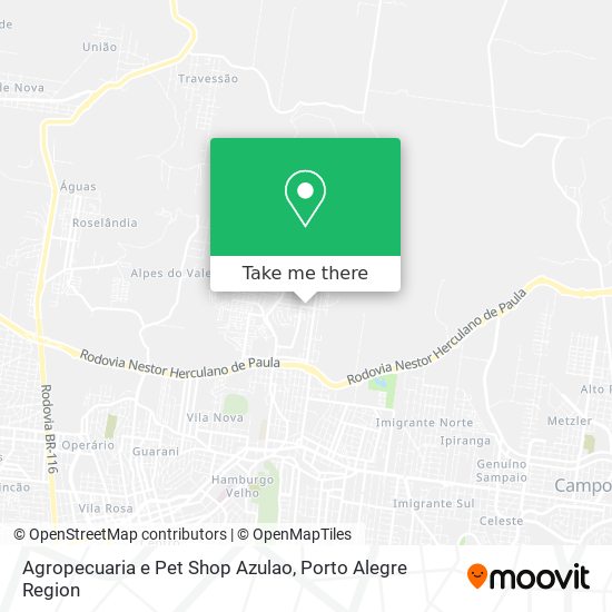 Agropecuaria e Pet Shop Azulao map