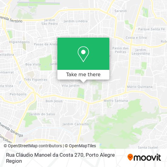 Mapa Rua Cláudio Manoel da Costa 270