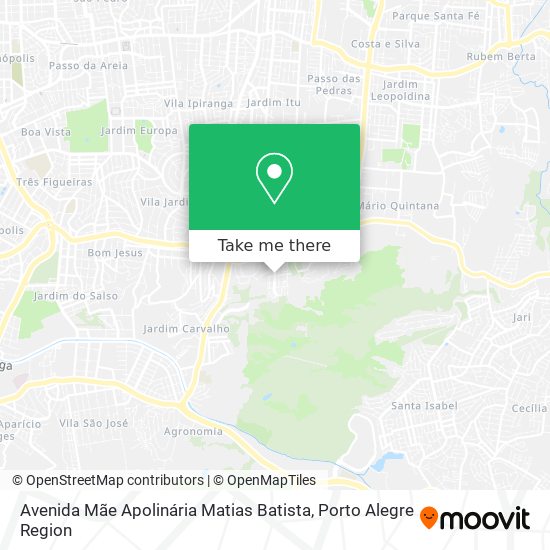 Mapa Avenida Mãe Apolinária Matias Batista