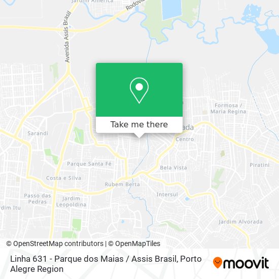 Mapa Linha 631 - Parque dos Maias / Assis Brasil