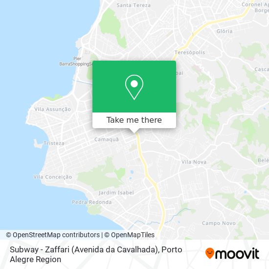 Mapa Subway - Zaffari (Avenida da Cavalhada)