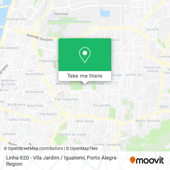 Linha 620 - Vila Jardim / Iguatemi map