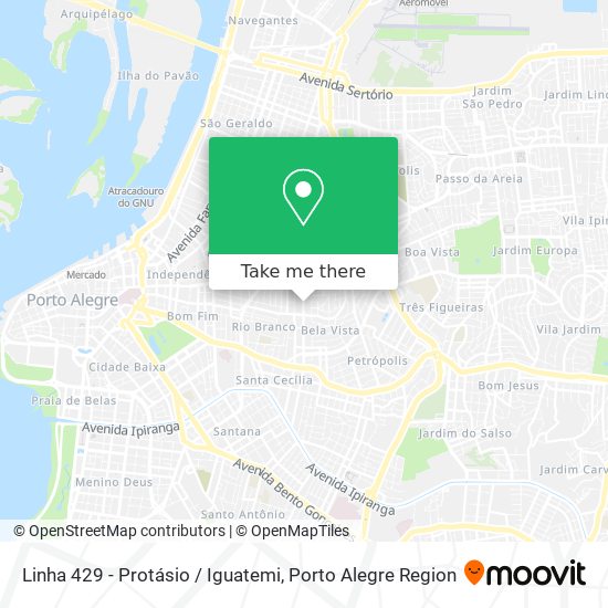 Linha 429 - Protásio / Iguatemi map