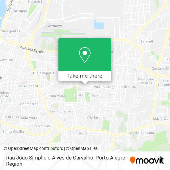 Mapa Rua João Simplício Alves de Carvalho