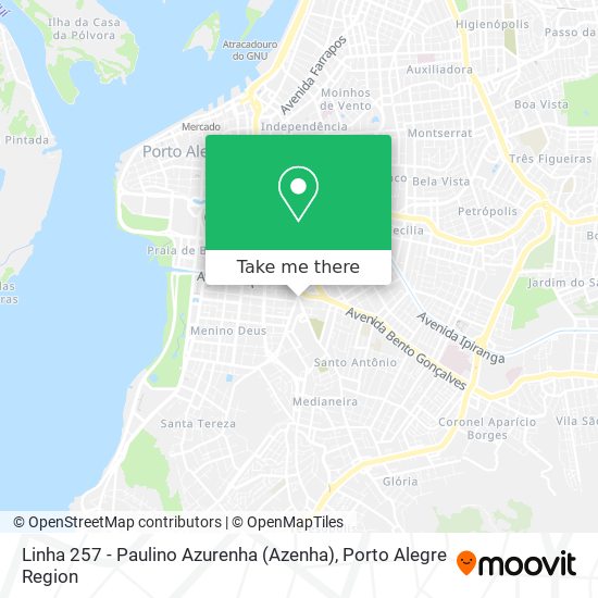 Mapa Linha 257 - Paulino Azurenha (Azenha)