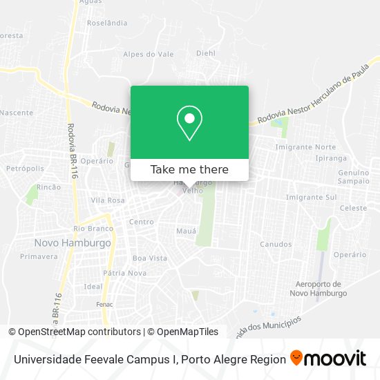 Mapa Universidade Feevale Campus I