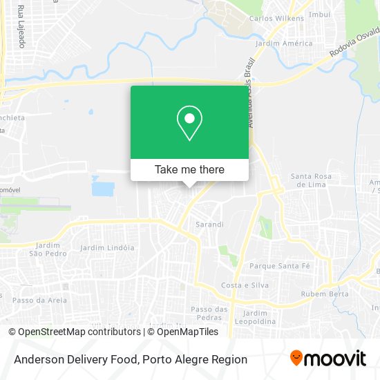 Mapa Anderson Delivery Food