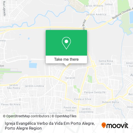 Igreja Evangélica Verbo da Vida Em Porto Alegre map