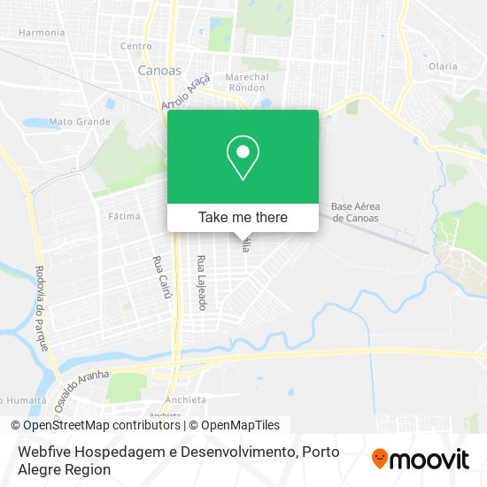 Mapa Webfive Hospedagem e Desenvolvimento