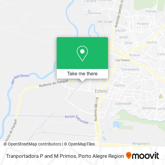 Tranportadora P and M Primos map