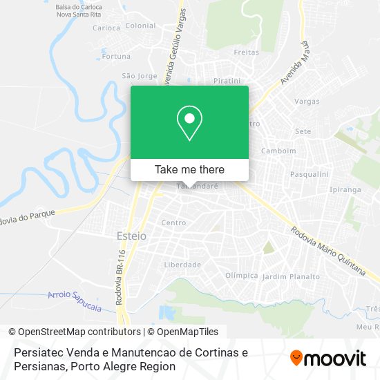 Mapa Persiatec Venda e Manutencao de Cortinas e Persianas