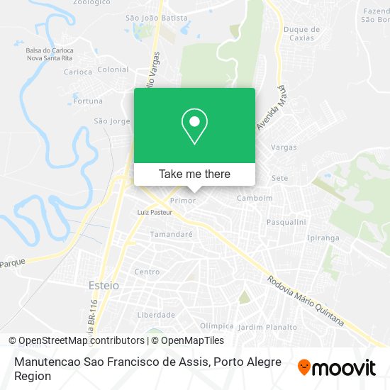 Mapa Manutencao Sao Francisco de Assis